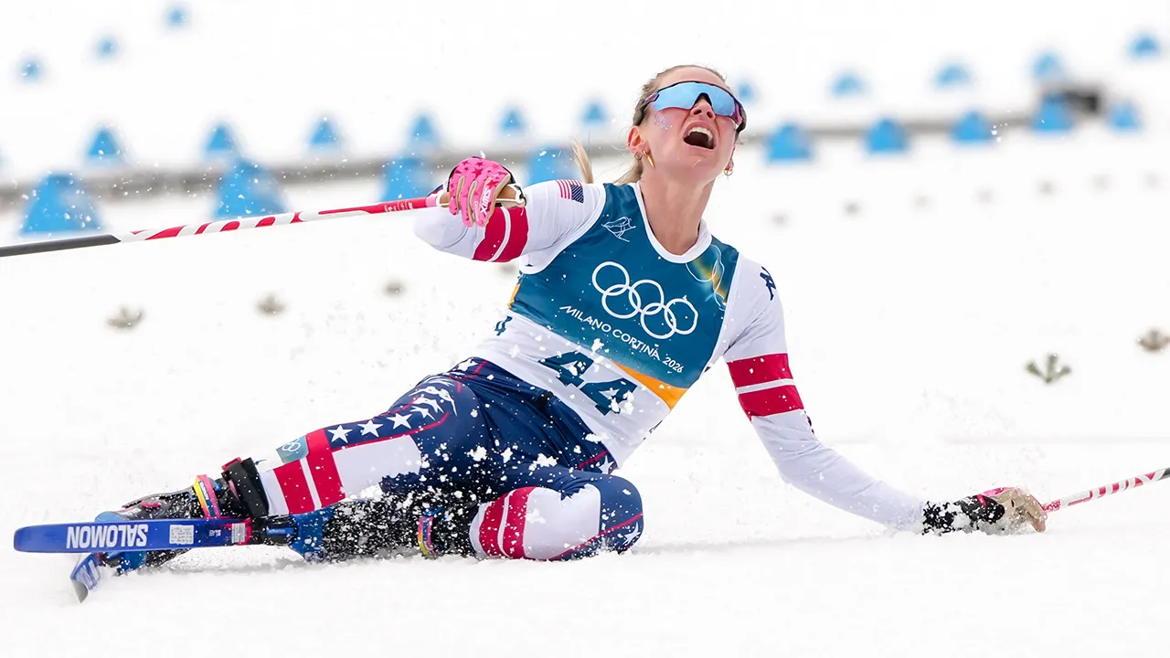 Jessie Diggins from the U.S. earns a bronze medal at the Olympics
