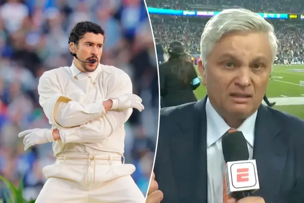John Sutcliffe emotional on air after Bad Bunny's Super Bowl halftime performance