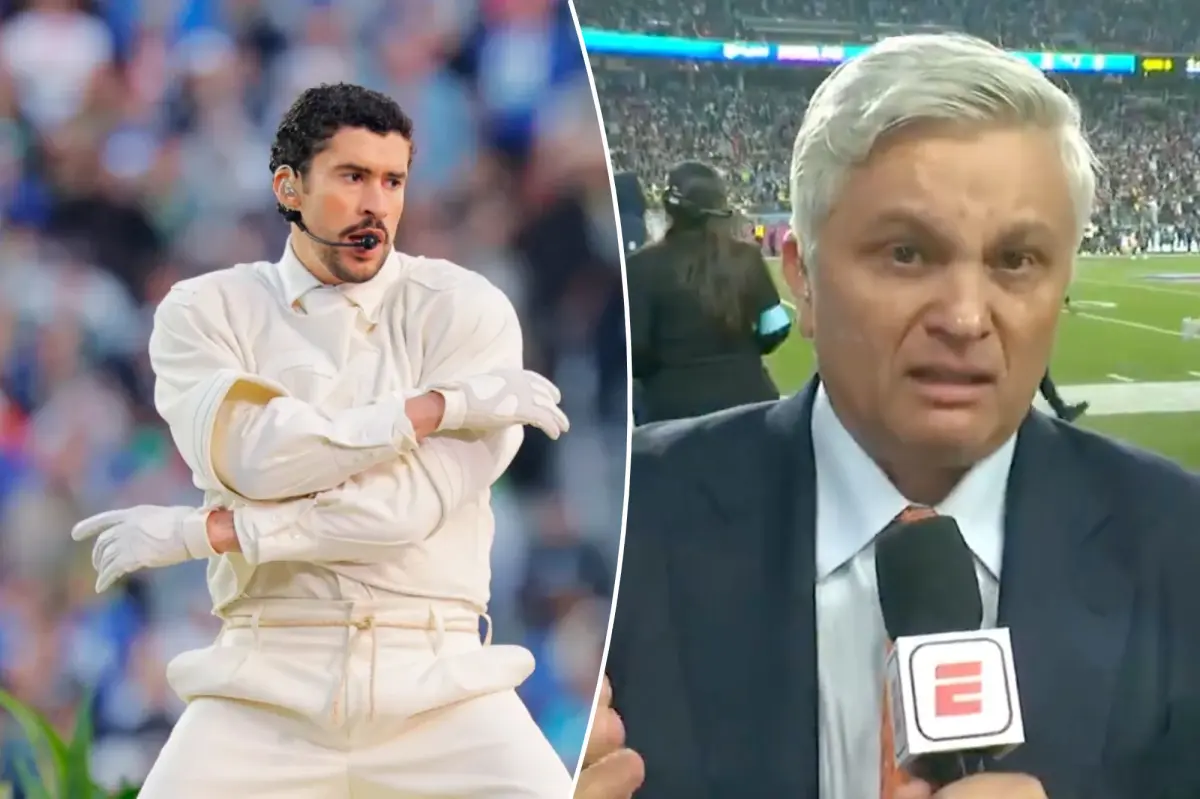 John Sutcliffe emotional on air after Bad Bunny's Super Bowl halftime performance