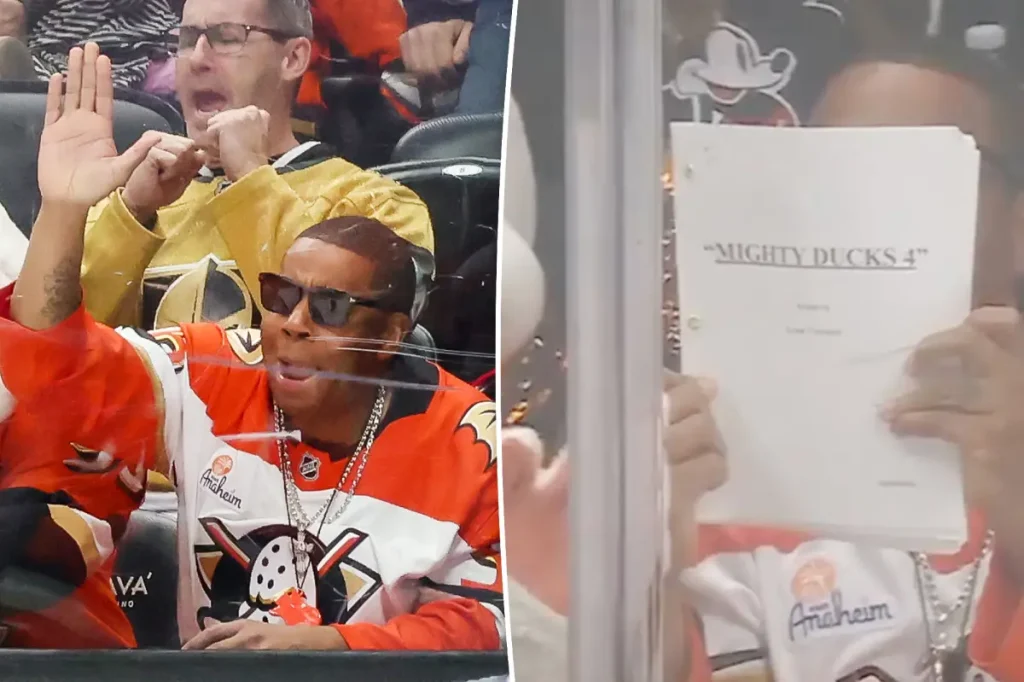 Kenan Thompson shows 'Mighty Ducks 4' script at Anaheim Ducks game