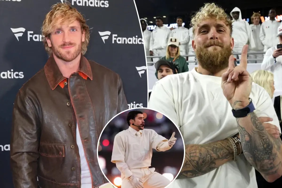 Logan and Jake Paul have conflicting views on Bad Bunny's halftime performance at Super Bowl 2026.