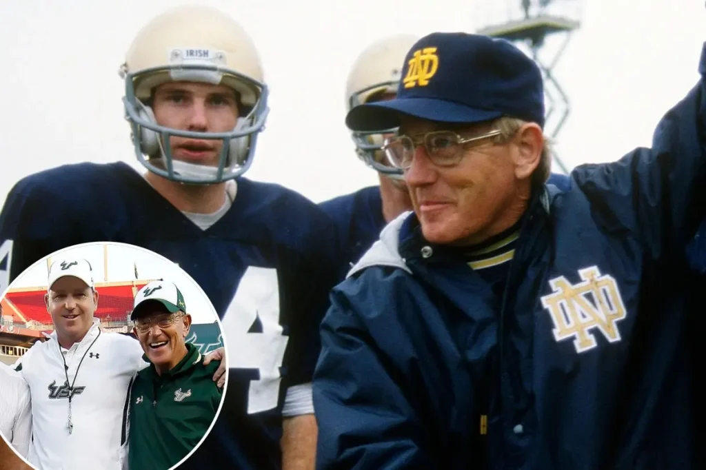 Lou Holtz's son discusses the health struggles of the Notre Dame icon.