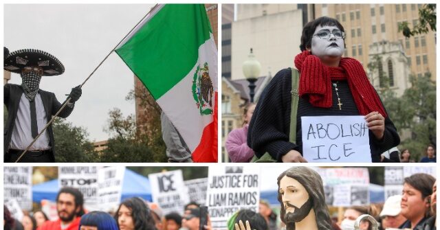 Many protesters and student walkouts fill downtown San Antonio to call for the end of ICE.