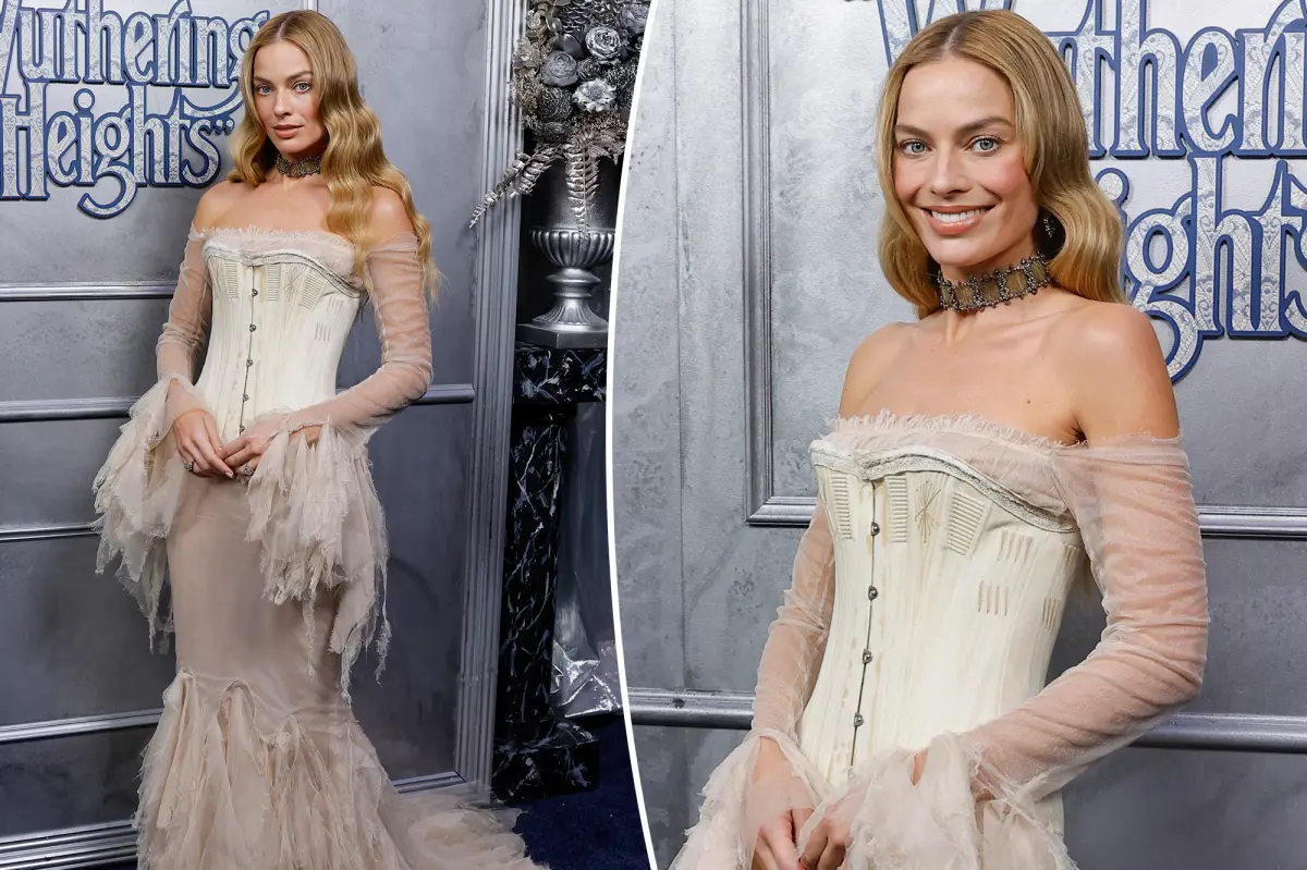 Margot Robbie dazzles at the Sydney premiere of 'Wuthering Heights' in a corset gown.