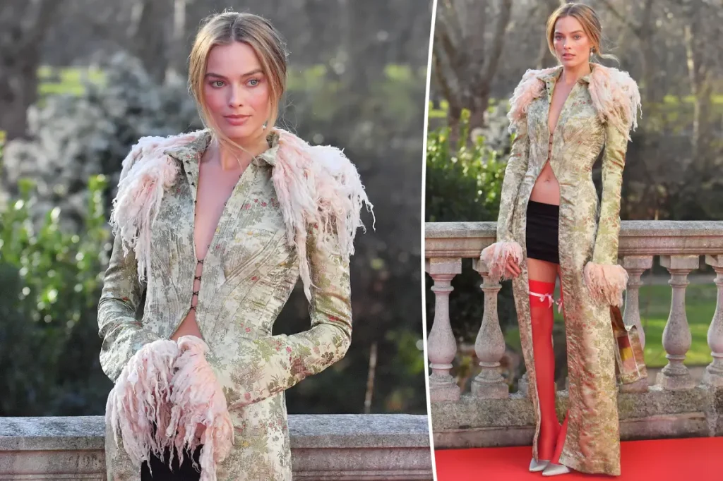 Margot Robbie showcases bold vintage John Galliano at the London photo call for 'Wuthering Heights'