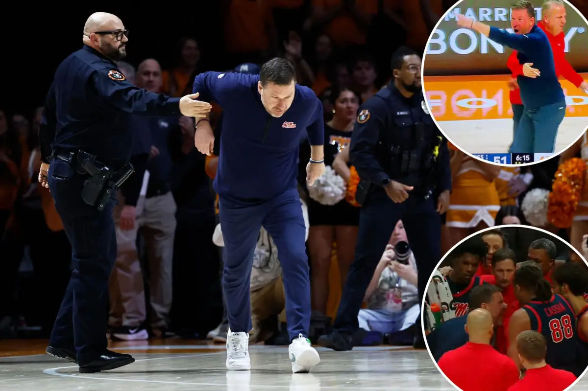 Ole Miss coach Chris Beard thrown out in chaotic moment