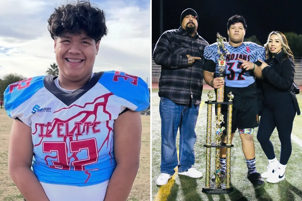 Police in California apprehend a teenager and a man in the murder of a cherished 14-year-old high school football player.