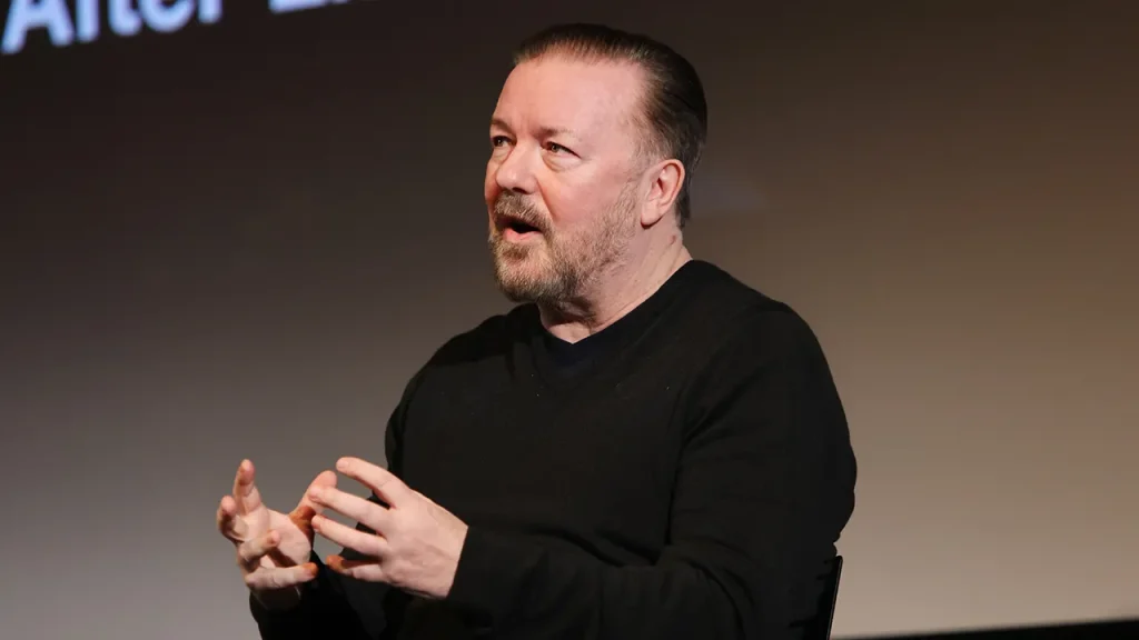 Ricky Gervais criticizes Grammy winners for making political statements during their speeches.