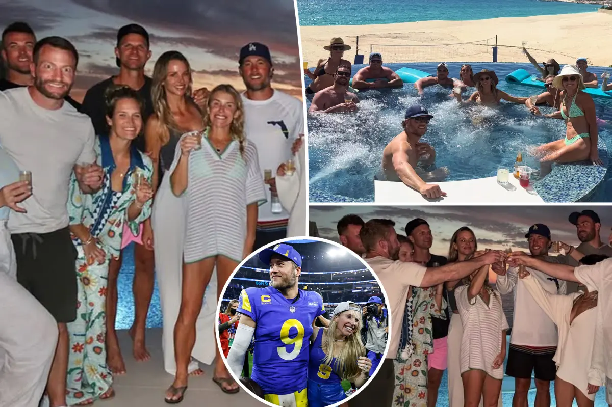 Sean McVay and Matthew Stafford celebrate with their wives in Cabo