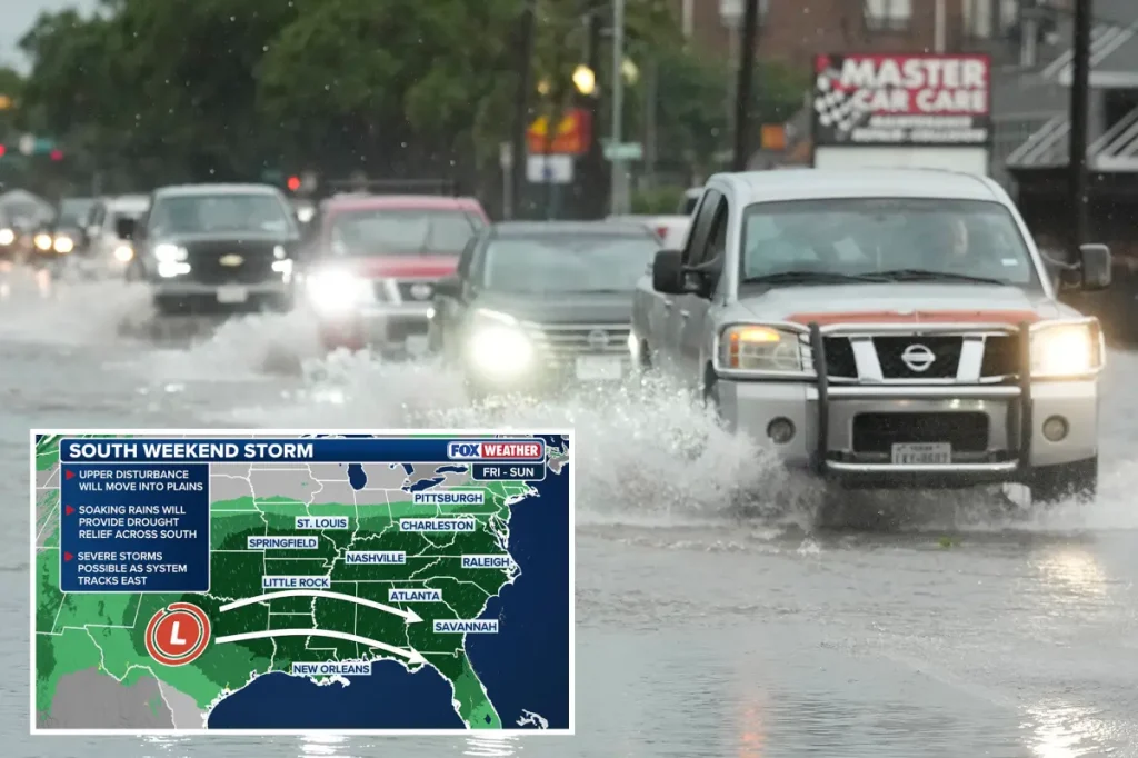 Severe storm and flash flooding risk in the South due to nationwide storm