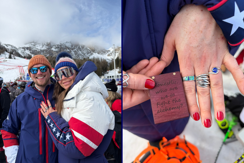 Skier Breezy Johnson’s Super-G event concludes with a touching proposal and engagement ring