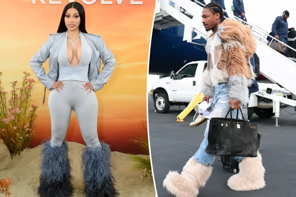 Stefon Diggs sports fur boots and a unique Birkin bag before Super Bowl 2026