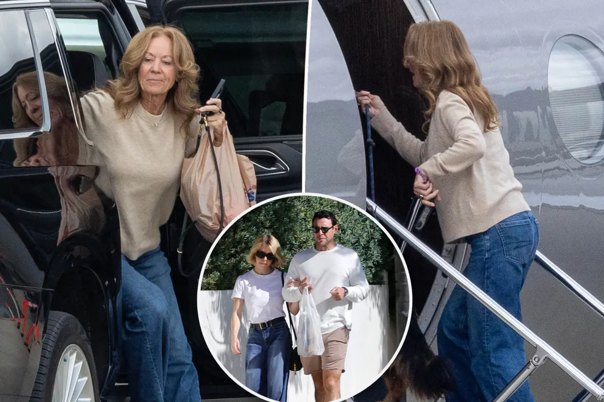 Sydney Sweeney's mother takes a trip on Scooter Braun's private jet.
