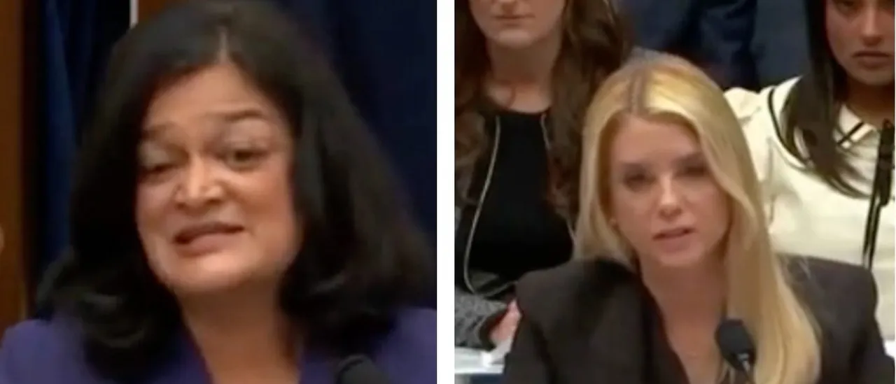 Tension Escalates as Democrat Rep Pramila Jayapal Yells at Pam Bondi Regarding Epstein Files for Three Minutes