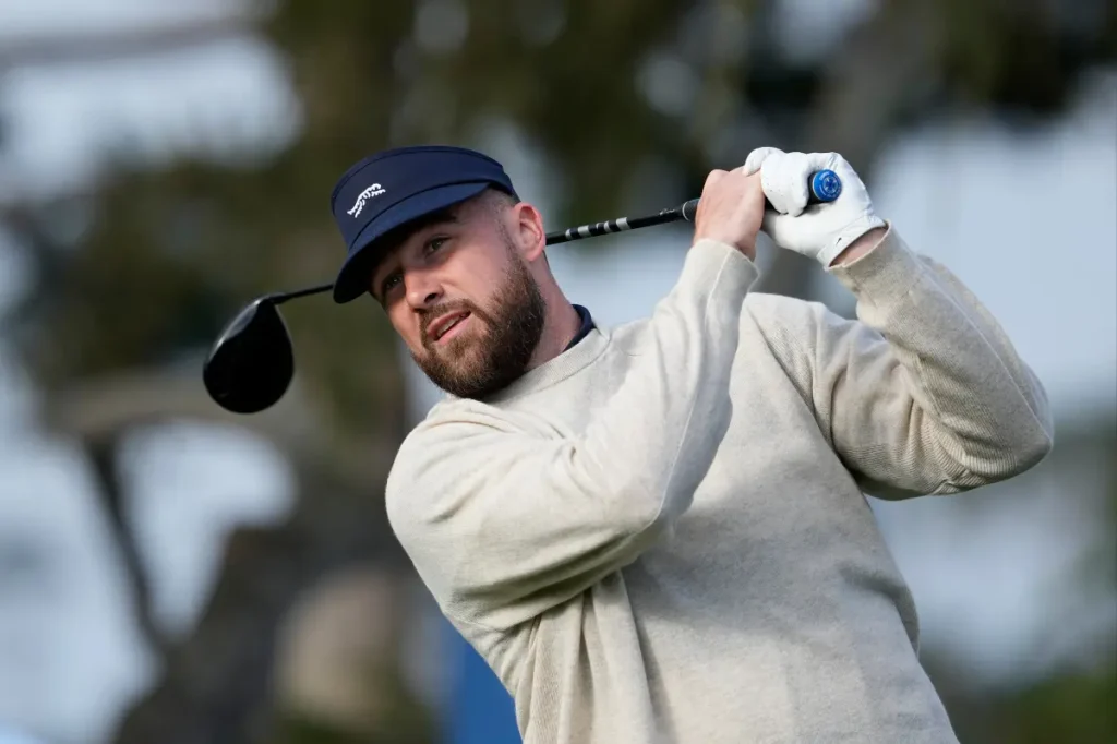 Travis Kelce, Taylor Swift's fiancé, at the Pebble Beach Pro-Am