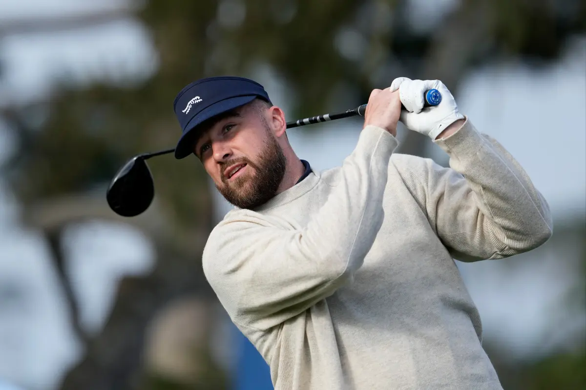 Travis Kelce, Taylor Swift's fiancé, at the Pebble Beach Pro-Am