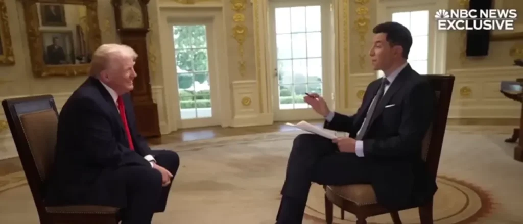 Trump Interrupts NBC News Host Promoting Job-Loss Story in Unbroadcast Segment