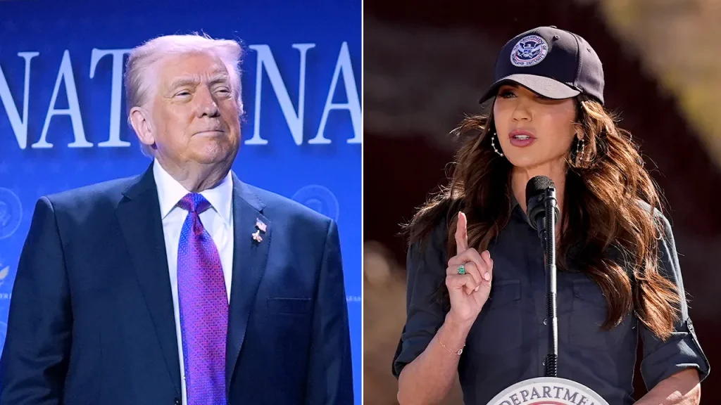 Trump supports Kristi Noem, brushes off rumors about her firing.