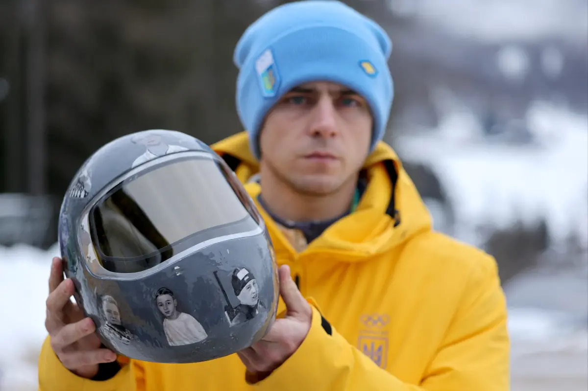 Ukrainian athlete Vladyslav Heraskevych disqualified due to 'helmet of remembrance'