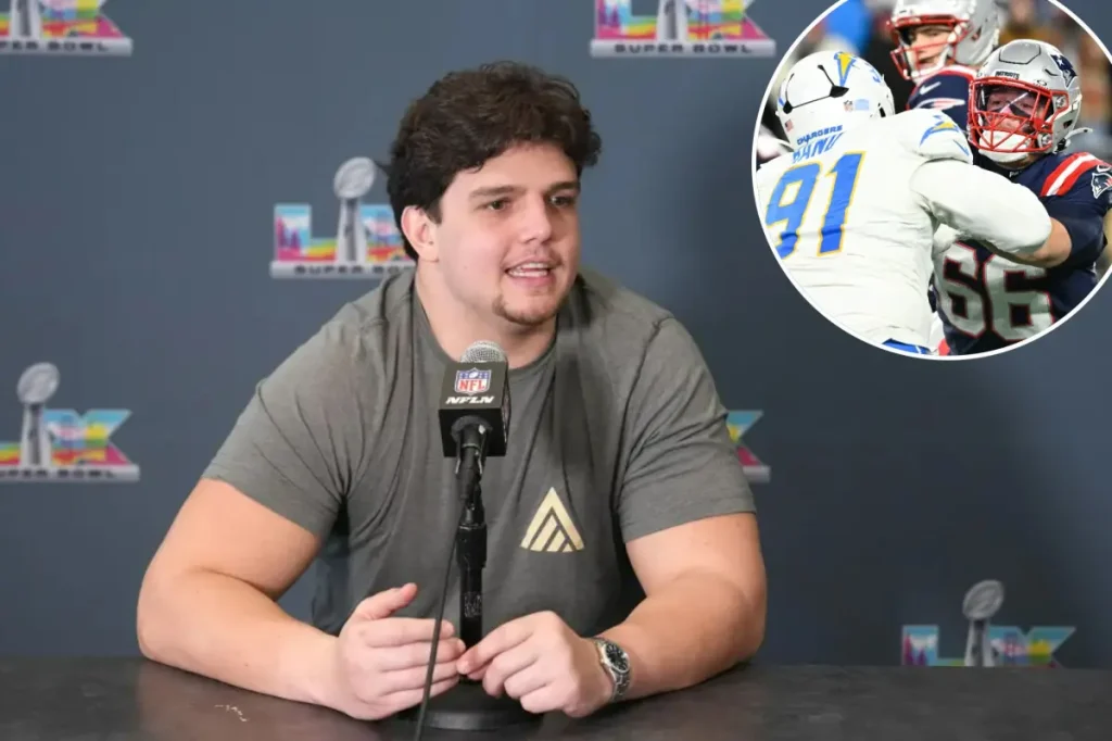 Will Campbell of the Patriots will be involved in a Super Bowl game of cat-and-mouse.