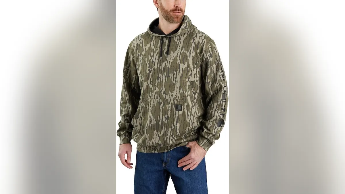 Winter camouflage discounts on hoodies, jackets, and base layers, beginning at $10