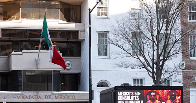 ‘The Hidden Takeover’ Billboard Truck Arrives at Mexican Embassy to Highlight Consulates Influencing U.S. Elections