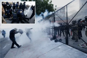 Angry 'No Kings' protesters gather in downtown Los Angeles