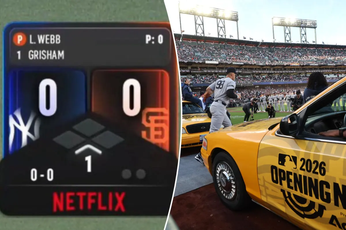 Baseball fans mock Netflix's score display during Yankees-Giants Opening Night