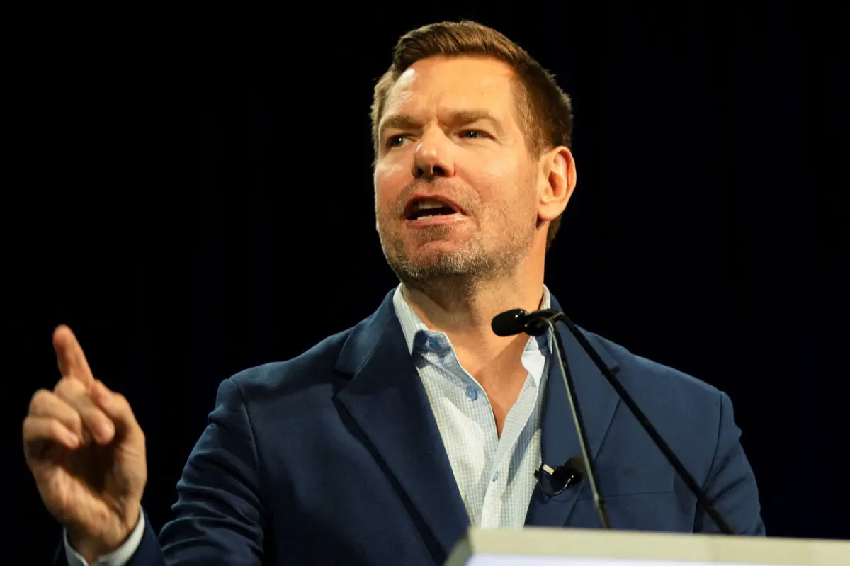 California gubernatorial candidate Eric Swalwell rents a room in a family home to assert his residency in the state, according to a report.