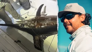 Captain in the Florida Keys catches a 480-pound swordfish with a family from Pennsylvania.