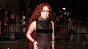 Chappell Roan captures attention in a transparent black outfit at Paris Fashion Week