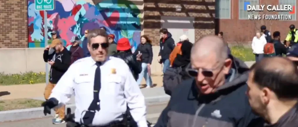 Demonstrators Against Trump Chant &lsquo;Abolish The Police&rsquo; While Officers Support Their March Through DC