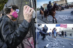 Disturbing footage shows LA 'No Kings' protesters employing harsh methods against police.