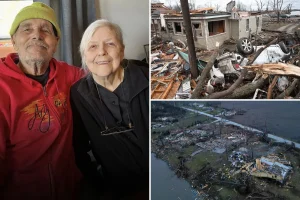 Elderly couple in their 80s dies when tornado levels their house