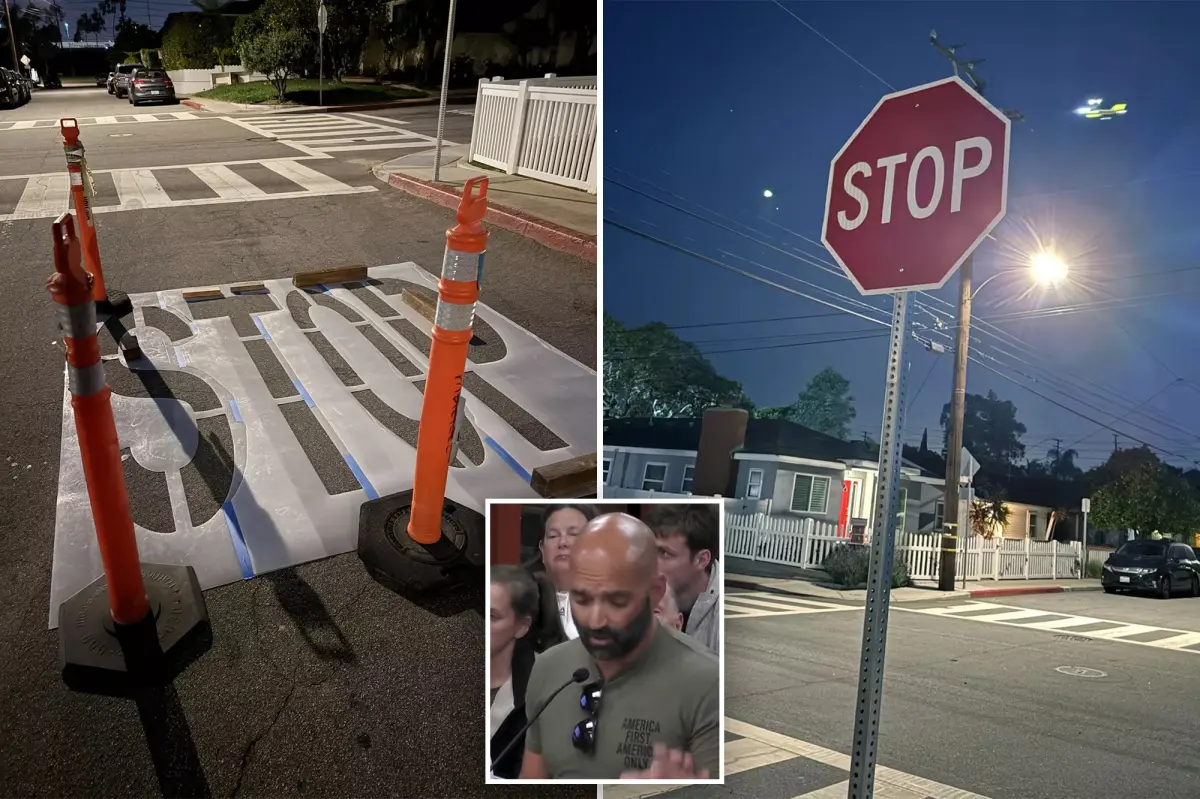 Father arrested for repainting and adding stop signs at risky intersection after his son had a close call