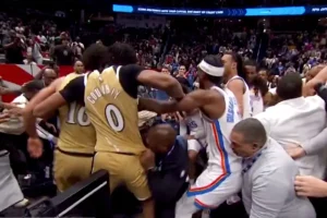 Four players removed following intense Thunder-Wizards fight