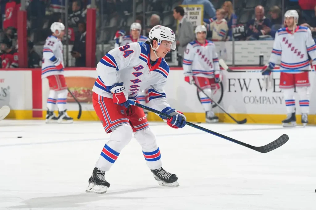 Gabe Perreault responds to joining the Rangers' second power-play unit