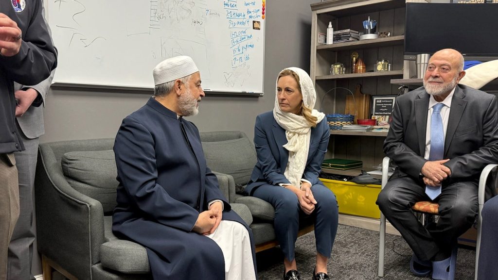 Governor Mikie Sherrill visits mosque run by imam reportedly linked to Hamas.