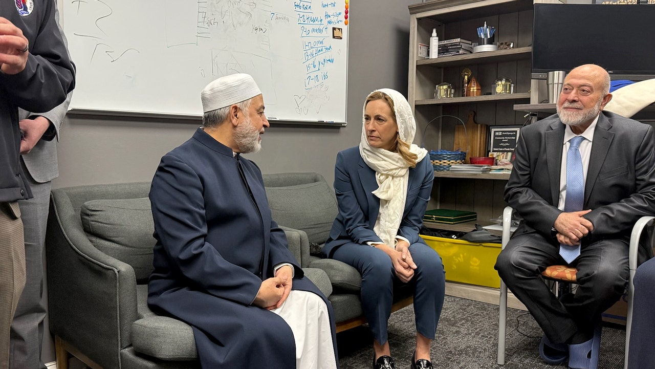Governor Mikie Sherrill visits mosque run by imam reportedly linked to Hamas.