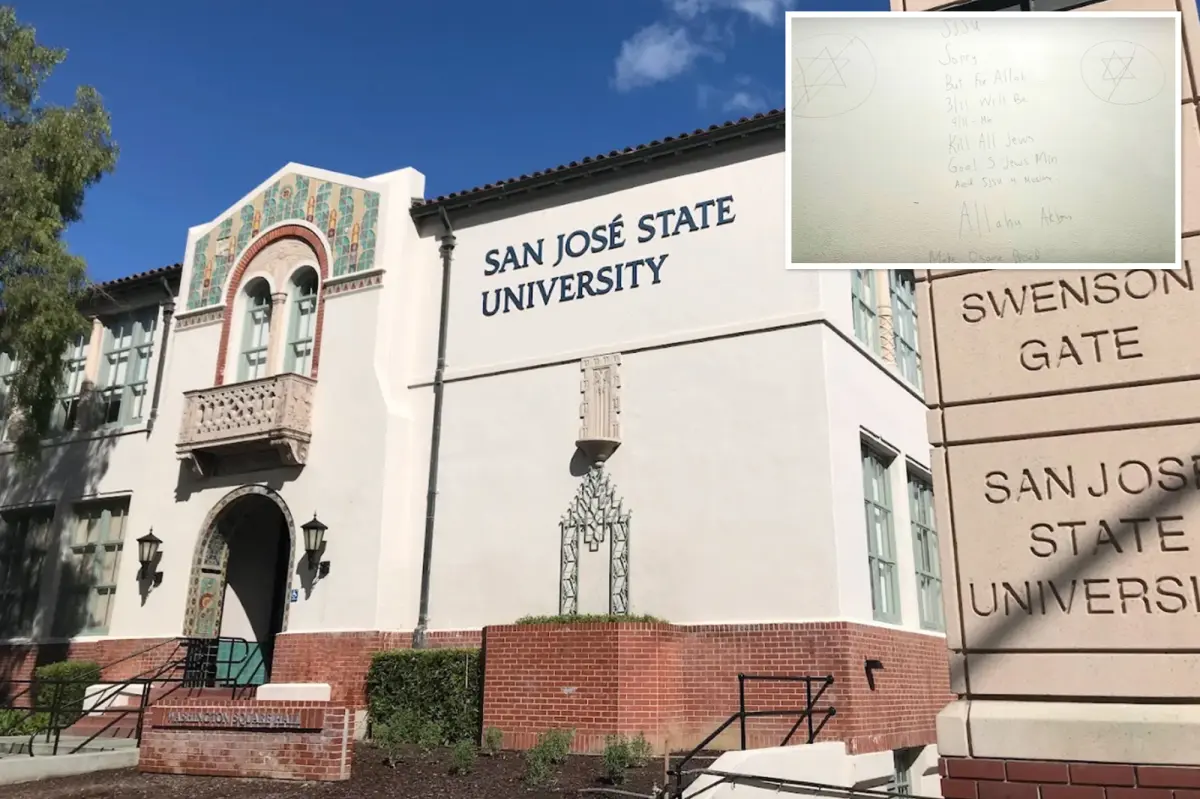 Hateful graffiti at San Jose State demands the removal of Jews.