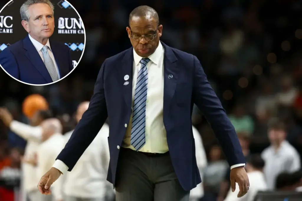 Hubert Davis' future at UNC uncertain following March Madness disappointment as support wavers.