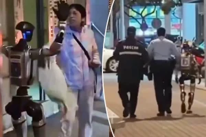 Humanoid robot 'arrested' by police after frightening elderly woman on the street