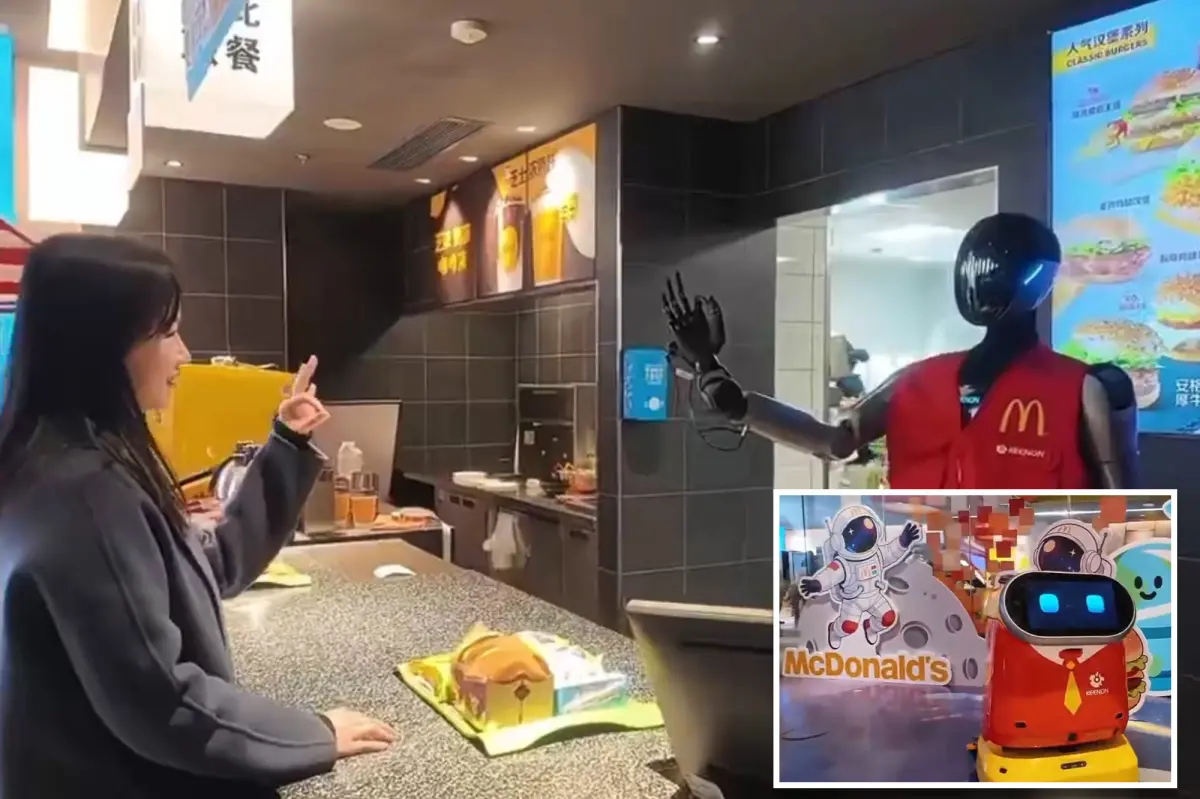 Humanoid robots introduced at McDonald's in a Chinese city to serve food and welcome guests