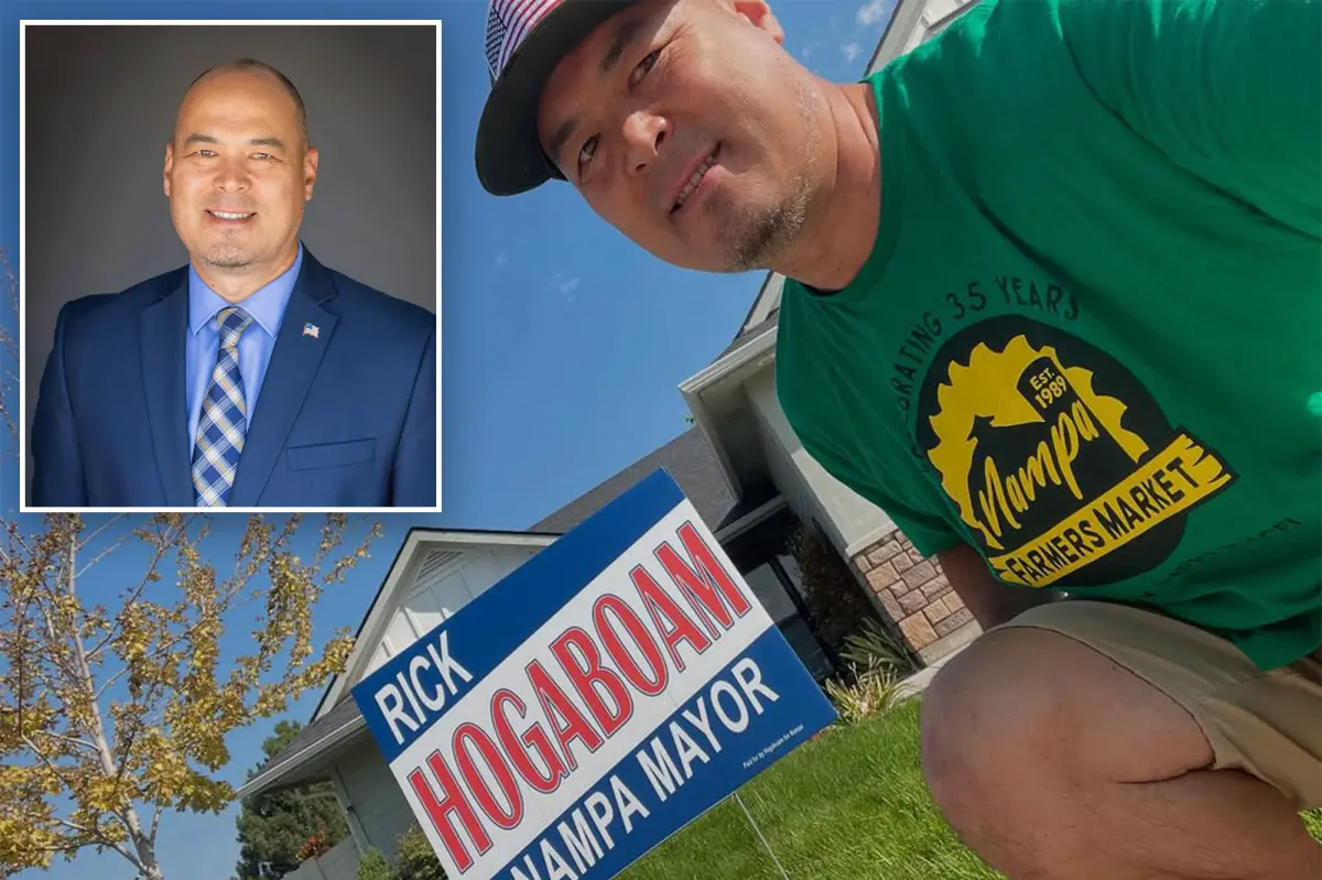 Idaho mayor Rick Hogaboam, 47, passes away after collapsing while speaking at a town hall meeting.