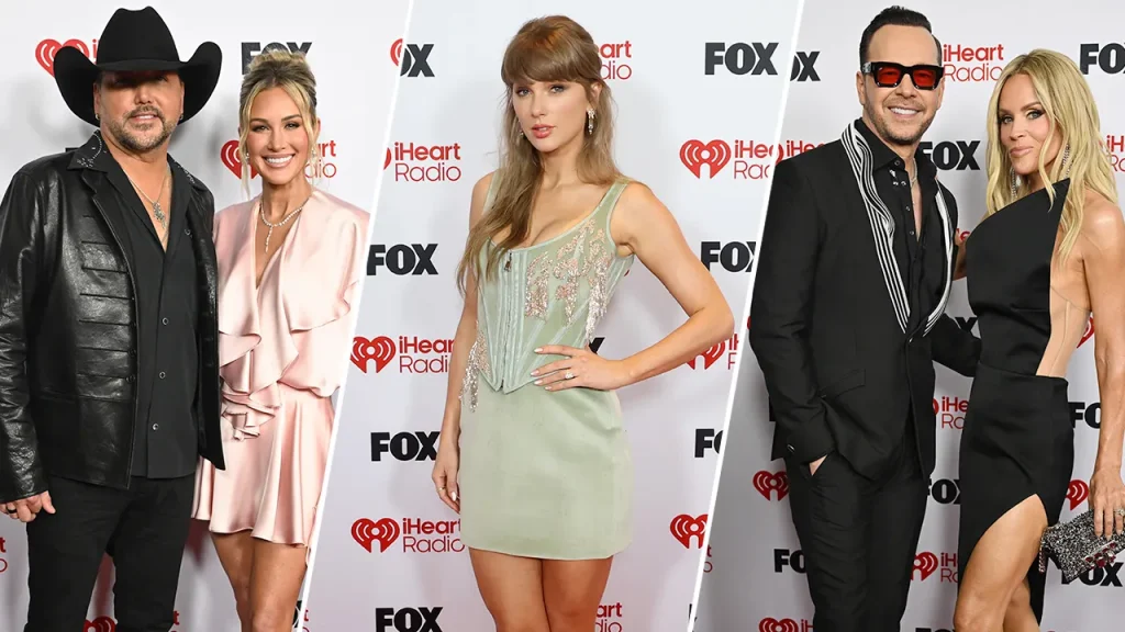 Jason Aldean and Taylor Swift among celebrities at the iHeartRadio Awards red carpet