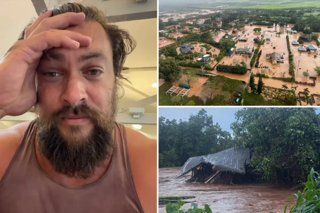 Jason Momoa dodges severe floods in Hawaii as a powerful storm hits the island: 'We're safe for now'