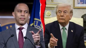 Jeffries urges Trump to stop speaking carelessly following an attack on the Democratic Party