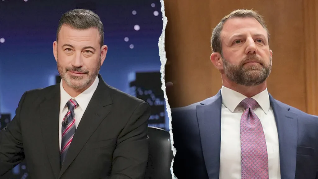 Jimmy Kimmel ridicules new DHS Secretary Mullin as an 'unqualified' plumber.