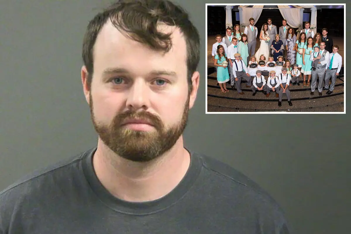 Joseph Duggar appears unkempt in his mugshot following his arrest for child sex abuse.