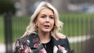 Karoline Leavitt criticizes New York Times for its coverage of the White House ballroom event.